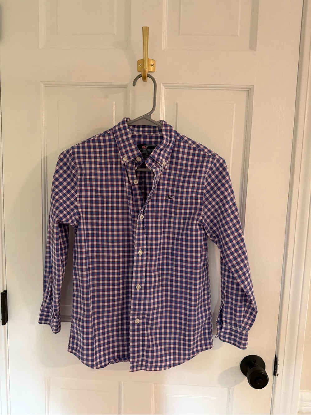 Vineyard Vines Boy’s Plaid Button-Down in Blue, Red & White